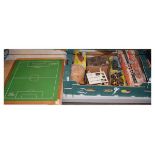 Various vintage toys including lead soldiers, cricket game, Jetex racing car, Tudor Rose racing