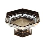 George V hexagonal silver bon bon dish, Birmingham 1925, 2oz approx Condition: