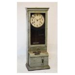 IBM International time recorder or clocking-in clock with white Arabic dial over clocking-in