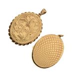 Two 9ct gold lockets, 24g approx gross Condition: