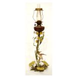 Interesting early 20th Century painted metal table lamp formed as a bird standing against a