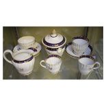 Small collection of late 18th Century Worcester teaware comprising: three tea bowls, two cups, three