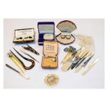 Costume jewellery, studs, sewing requisites etc Condition: