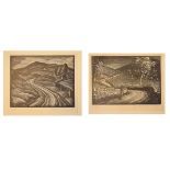 John F. Greenwood - Two limited edition wood cuts - Landscapes, No.5/55 and 47/75, each signed and