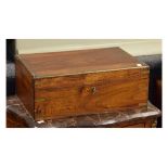 Brass mounted and inlaid mahogany work box Condition: