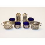 Victorian silver eight piece condiment set, Birmingham 1878, 7.5oz approx nett Condition: