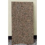 Pink granite rectangular slab as table top, 130cm x 67cm Condition:
