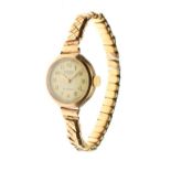 1950's period lady's 9ct gold wristwatch, the Arabic dial marked Bernex 15 jewels, the case back