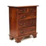 20th Century mahogany chest of two short and three long drawers on bracket feet Condition: