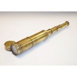 19th Century brass four draw telescope Condition: