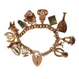 9ct gold charm bracelet, 74g approx gross Condition: