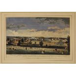 18th Century coloured engraving - A View Taken Off Wandsworth Hill Looking Towards Fulham, published