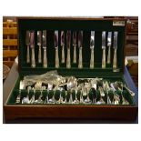 EPNS canteen of cutlery for eight settings by George Butler, Sheffield, in green baize lined