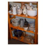 Large selection of assorted ceramics and glass to include; Victorian leaf moulded stoneware jug with