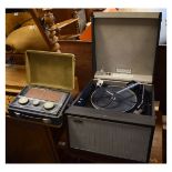 Vintage Pye radio, together with a Hacker Gondolier GP42 record reproducer Condition: