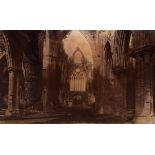 Early 20th Century photographic christoleum - Tintern Abbey, 16cm x 26cm, framed Condition: