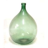 Large green glass carboy of typical bulb form, 65cm high approx Condition:
