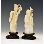 Two early 20th Century Chinese carved ivory figures of deities Condition:
