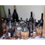 Selection of empty wine, champagne and spirit bottles to include; several Charles Heidsieck 1943