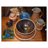 Group of 20th Century studio pottery to include; Mary Rich St Ives bowl, Wenford Bridge Pottery