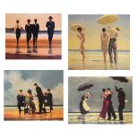 Four framed photographic prints after Jack Vettriano, largest 30cm x 38.5cm Condition: