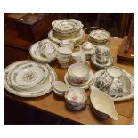 Selection of Coalport Ming Rose teawares and dinnerwares to include; cups, saucers, lunch, dinner