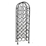 Modern black finish metal wine rack of arch design to hold 28 bottles Condition:
