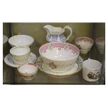 Collection of late 18th and 19th Century English porcelain including tea bowls, slop bowl, jug etc