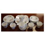 Shelley six person tea service decorated with the Wild Flowers pattern Condition: