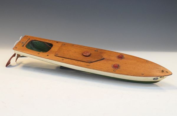 Mid 20th Century Kellner clockwork river launch, 46cm long Condition: