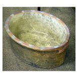 Large stoneware pottery footbath of oval form Condition: