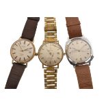 Three assorted wristwatches comprising: Tissot Automatic Seastar Seven Visidate, silvered dial