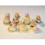 Royal Doulton - Beatrix Potter figures, Mrs Toadflax DBH11, Mr Apple DBH2, Old Mrs Eyebright DBH9,