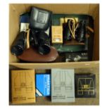 Box containing assorted binoculars, to include; Carl Zeiss Jena Jenoptem 10 x 50 magnification in