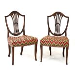 Pair of early 20th Century Hepplewhite revival mahogany shield back dining chairs, each with