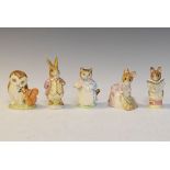 Beswick - Beatrix Potter figures - Mr Benjamin Bunny, Ribby, Old Mr Brown, Hunca Munca Sleeping