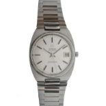Gent's Omega Seamaster automatic stainless steel wristwatch, the silvered dial with baton markers