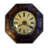 Late 19th Century Black Forest 'postman's alarm' wall clock, the cream painted wooden Roman dial