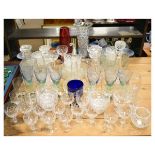 Assorted glassware, to include; a Bristol blue glass goblet decorated with Concorde at Filton,