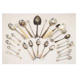 Quantity of silver, white metal and silver plated flatware Condition:
