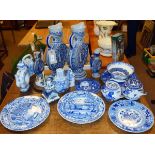 Group of English and Continental ceramics, to include; two pairs of German Rhenish grey salt