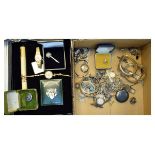 Selection of silver and other dress jewellery to include; lady's 800 standard white metal fob