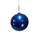 Blue glass witches ball, approx 24cm diameter Condition: