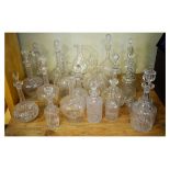 Group of 19th Century and later glass decanters, jugs etc, to include; two 19th Century blown