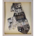 'Tied with a degree of excellence' a framed textile collage worked as a broad tie or cravat with