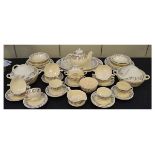 Susie Cooper Endon pattern tea and dinnerwares to include; oval platters, side, lunch and dinner