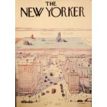 Reproduction poster print after Saul Steinberg, Cover of The New Yorker, 1976, 100cm x 71cm