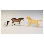 Beswick - Labrador 'Soloman of Wendover', 1548, Cocker Spaniel 1754 and Mare facing right, head up