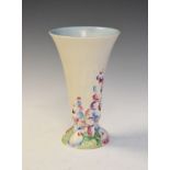 Clarice Cliff Newport Pottery Company tapered vase having relief moulded decoration of foxgloves and