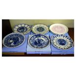 Nine Wedgwood Royal Commemorative collectors plates to include; Charles and Diana, Queen Elizabeth